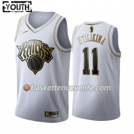Maillot Basket New York Knicks Frank Ntilikina 11 2019-20 Nike Blanc Golden Edition Swingman - Enfant